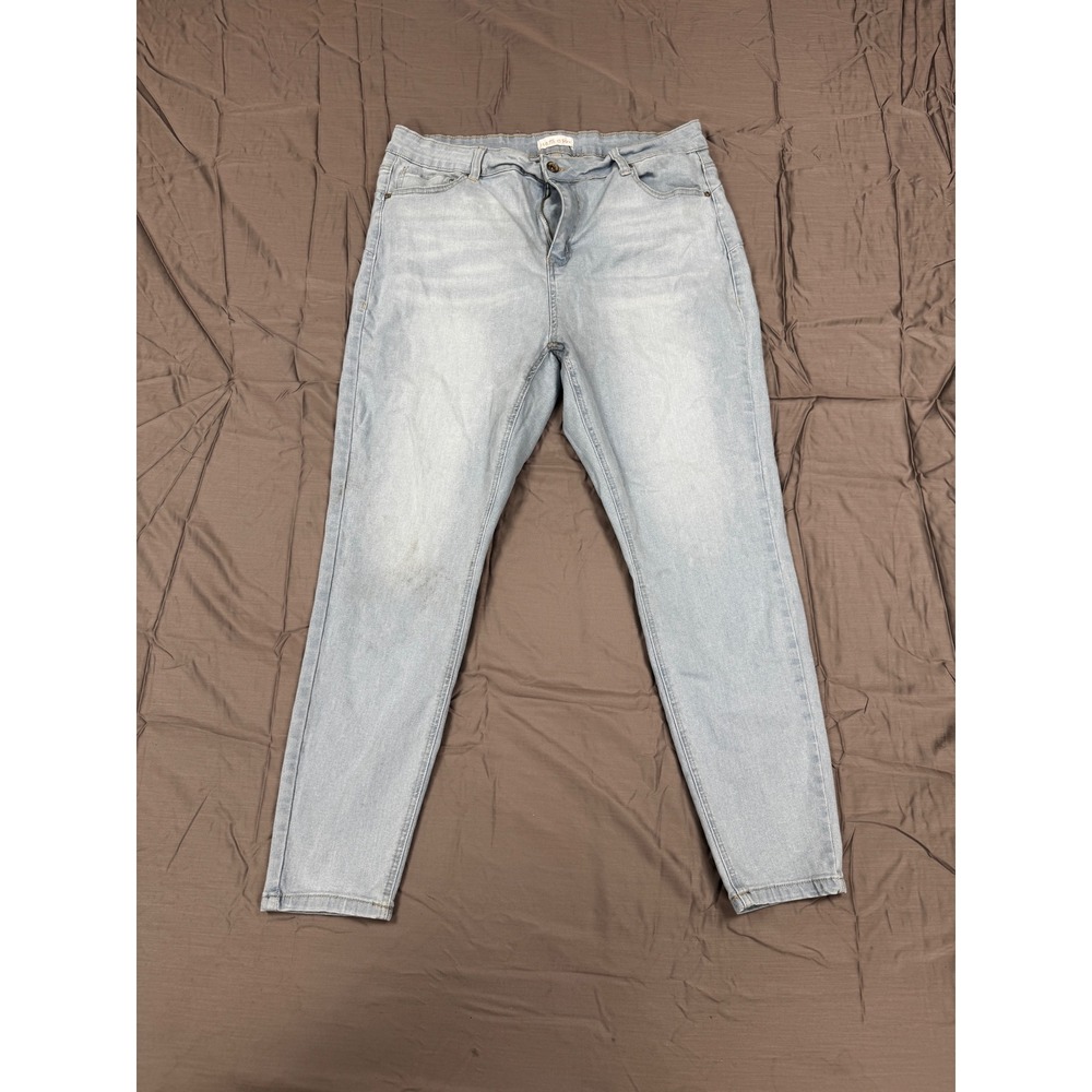 Haute Curve Womens Size 22 Light Wash Skinny Jeans High Rise Stretch Denim Blue